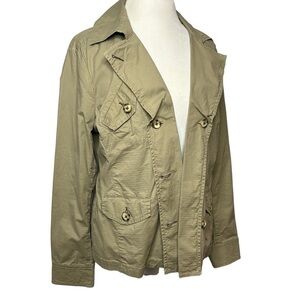 CAbi Jacket Double breasted Tan/Green Utility Safari Size Extra Large Like new
